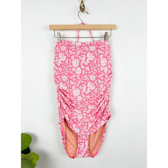 FINAL SALE! NWT J. Crew Pink Floral Halter Swimsuit 
Sz 16 - Picture 4 of 12